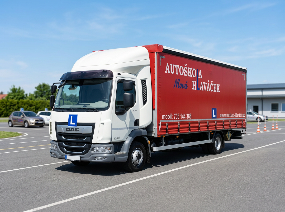 DAF nákladní vozidlo — výcvik řidičů Skupina C / C+E, autoškola Hlaváček Jičín